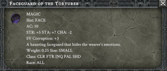 FACEGUARD OF THE TORTURER item card